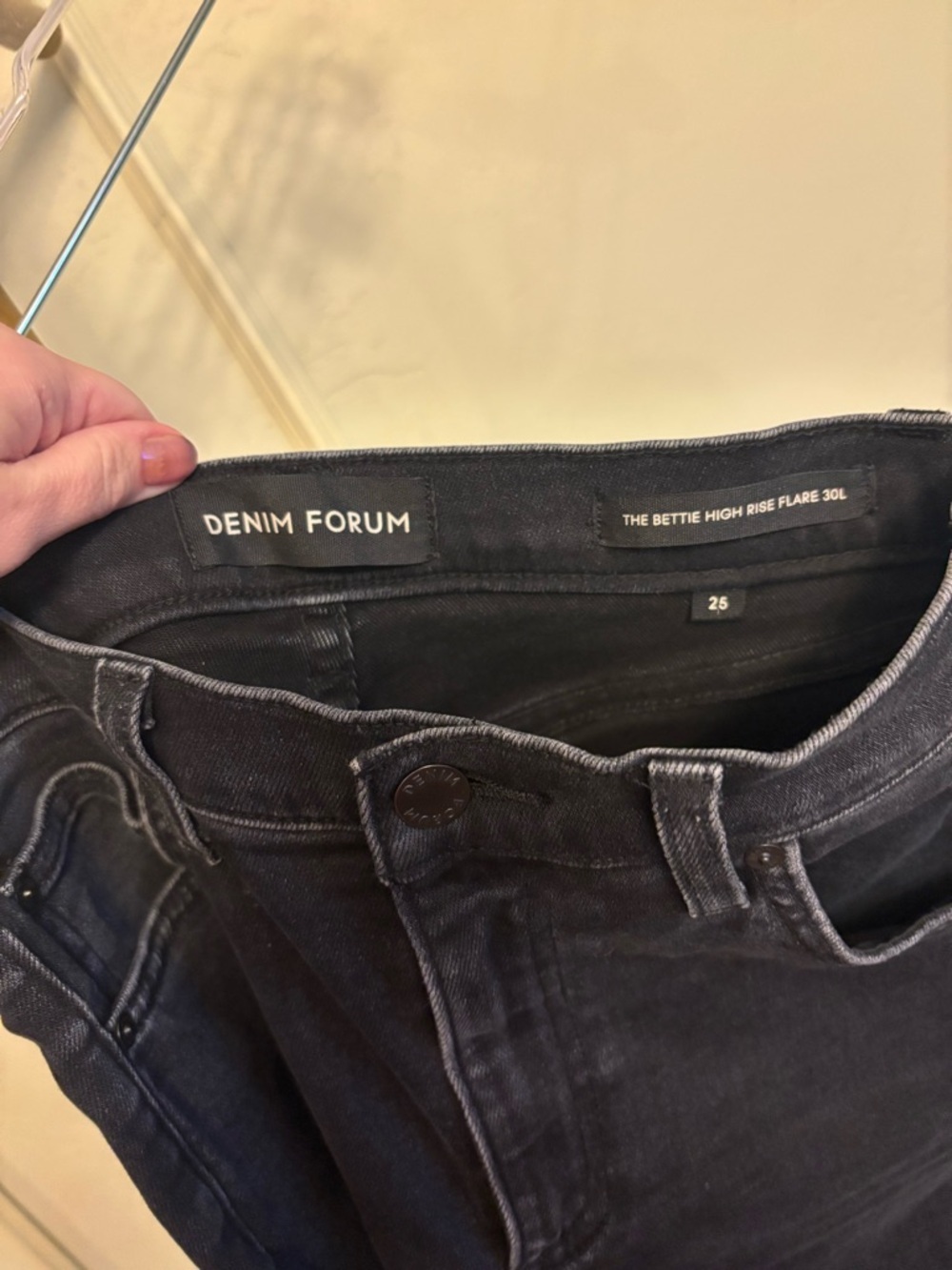 Denim Forum Women's High-Rise Black Bootcut Jeans tall 30L MSRP $110 NWOT SZ 25 - Picture 5 of 5